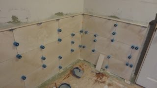 How to install Large Format Travertine tile using Proleveling System [upl. by Imekawulo]