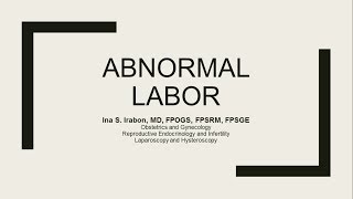 Abnormal Labor [upl. by Elberta]