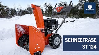 HUSQVARNA Schneefräse ST 124  Produktmerkmale und Funktionen [upl. by Largent937]