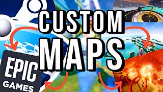 Play WORKSHOPCUSTOM MAPS in EPIC GAMES Rocket League NEW 2023  How To DIY [upl. by Risay943]