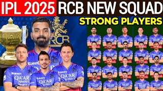 IPL 2025  Royal Challengers Bangaluru Full Squad  RCB New Squad 2025  RCB Team Players List 2025 [upl. by Yeldar]