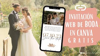 Como hacer una INVITACIÓN de BODA digital con CANVA gratis [upl. by Leumas]