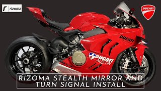 Rizoma stealth mirror and turn signal install 2023 Ducati V4 Panigale [upl. by Cooe]