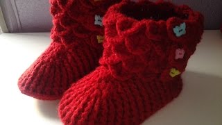 Botines cocodrilo a crochet ganchillo 4 tutorial DIY [upl. by Nhor]