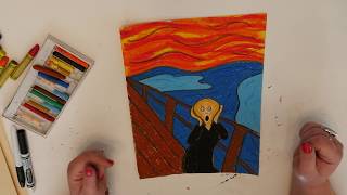 How to draw The Scream  VERY EASY STEPS [upl. by Cecilla]