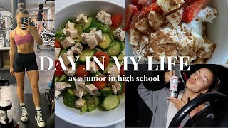 SPEND THE DAY WITH ME as a junior in highshool 5AM workout routine meal inspo  balance tips [upl. by Airoled]