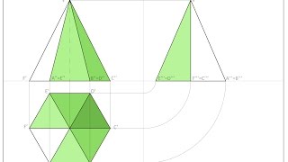 Proiezione ortogonale di piramide a base esagonale ProfTorella [upl. by Esilram]