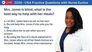 2024  LIVE CNA Practice Test with Nurse Eunice [upl. by Skiest657]