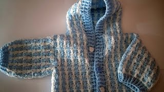 Cómo tejer abrigo de bebé en crochet 1ª parte muy fácil y rapido [upl. by Ytinav544]