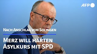 Merz will Migration zusammen mit SPD begrenzen  AFP [upl. by Annoled]