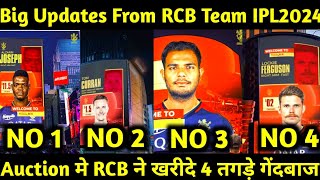 IPL20243 Big Good News From RCB TeamRCB Buys 4 Big and Danger Bowlers in Mini Auction 2024rcbnews [upl. by Adnamas]