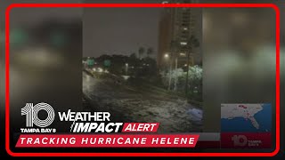 Storm surge near Tampa General Hospital during Hurricane Helene [upl. by Kemeny299]