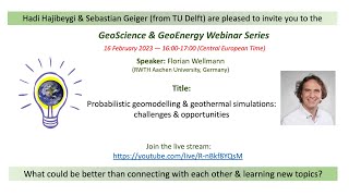 Florian Wellmann Probabilistic geomodelling amp geothermal simulations [upl. by Remy]