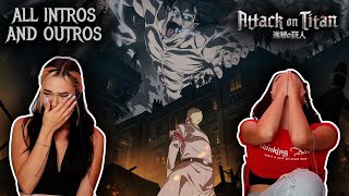 We react to EVERY ATTACK ON TITAN OPENING AND ENDING 19 [upl. by Willock92]