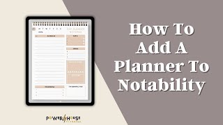 How To Add Digital Planners To Notability  Insert A Notability Planner Tutorial [upl. by Pickett]