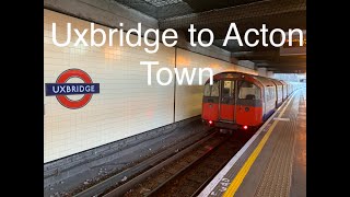 Uxbridge to Acton Town Piccadilly Line London Underground 1973 stock [upl. by Askwith75]