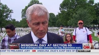 Secretary Hagel visits Section 60 at Arlington [upl. by Issej]