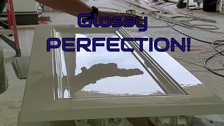 How to get that GLOSSY and Glassy cabinet finish  Kitchen cabinet painting [upl. by Oetsira403]