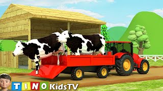 Farm Animal Houses Construction for Kids  Mini Excavator amp Construction Trucks for Children [upl. by Rolyt]