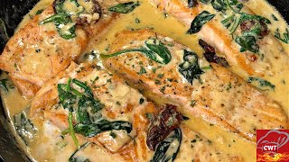 Creamy Tuscan Salmon Recipe  Creamy Salmon Recipe [upl. by Anayeek]