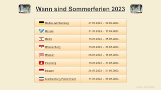 Wann sind Sommerferien 2023 [upl. by Estrellita]