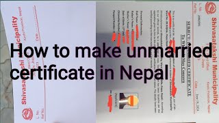 How to make unmarried certificate in ward office Nepal [upl. by Koralie]