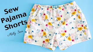 Learn to sew Pajama Shorts  Beginner Sewing Project [upl. by Belmonte]