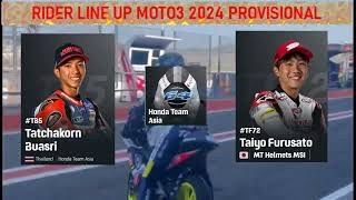 LINE UP MOTOGP ALLCLASS 2024 MOTO3 MOTO2 MOTOGP after ValenciaGP2023 [upl. by Qidas]