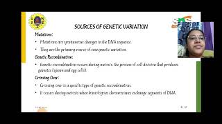 Variation and Speciation  G Madhumathi  SNS INSTITUTIONS [upl. by Peppard]