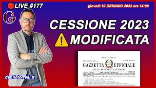 Cambia la CESSIONE DEL CREDITO 2023 col decreto aiuti quater  come funziona 🔴177 [upl. by Htebazie]