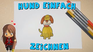 Hund einfach malen für Kinder  ab 6 Jahren  Malen mit Evi  deutsch [upl. by Thurston485]