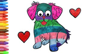 Wie zeichnet man Hund  Zeichnen und Ausmalen für Kinder 🎨 mit MiMi 😺 [upl. by Akinaj]