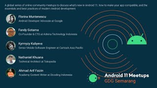 Android 11 Meetups  GDG Semarang Online Event [upl. by Tattan]