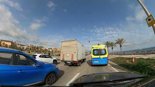 Drive along the Paseo Maritimo in Palma  Mallorca  Majorca 29th April 2024 [upl. by Novelc]