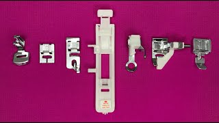 7 Different types of presser foot and their uses  Sewing tips tutorial for beginners [upl. by Boleyn391]