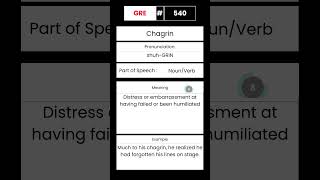 GRE Vocabulary builder for English 540 Word Chagrin GRE English Vocabulary Shorts [upl. by Player720]