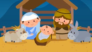 Away in a Manger with Lyrics  Christmas Carols Super Simple Songs 赤ちゃんサメ Kids Songs  Lagu Anak [upl. by Erich]