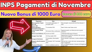 🔔 INPS Pagamenti di Novembre 💰Bonus 100€  Carta Acquisti Ricarica a Sorpresa 📈 [upl. by Nylirek503]