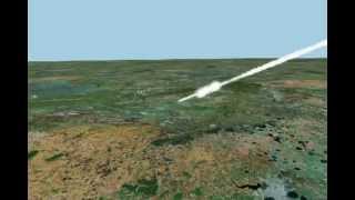 Челябинский метеорит Вид из космоса Russian meteorite explosion 3d [upl. by Anaitit573]