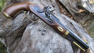 50 Cal Flintlock Pistol Loading and Shooting [upl. by Ennybor]