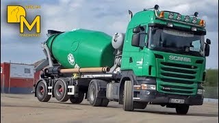 GIANT CONCRETE PUMP TRUCK PUTZMEISTER PAVING CONCRETE MIXER cement mixer [upl. by Oruntha]