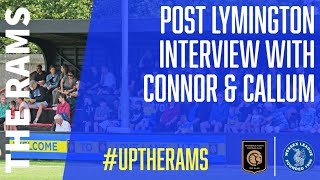 Post Lymington Interview with Connor Hoare amp Callum Glen [upl. by Yerrot]