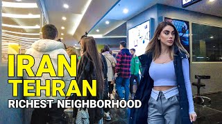 IRAN 2023  Nightlife In The Luxury Neighborhood of Tehran Walking Vlog ایران [upl. by Oal54]