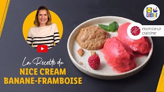 Nice cream banane framboise avec Lucilewoodward  Lidl Cuisine [upl. by Ynnal]