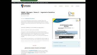 UNAD  Biología  Tarea 2 – Ingeniería Genética ¡SOLUCIÓN [upl. by Dacia]