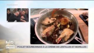 RECETTE  Fricassée de poulet bourbonnais à la crème de lentilles et morilles [upl. by Zoilla449]