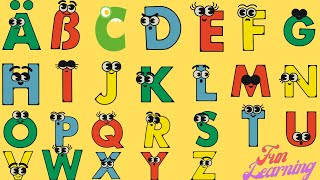 A B C D E F G H I J K L M N O P Q R S T U V W X Y Z ABC Song  Fun Learning Nursery Rhymes [upl. by Rentsch817]