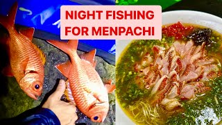 NIGHT FISHING for MENPACHI in Hawaii  Sumo Menpachi Ramen plus Gyotaku fishprint [upl. by Harlene317]