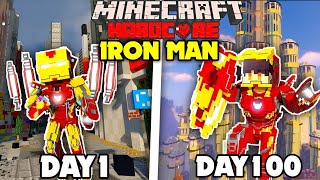 I Survived 100 DAYS as IRON MAN in HARDCORE Minecraft in Hindi🤯 [upl. by Anelrahs]