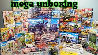 mega unboxing 5 Spielzeug auspacken seratus1 Playmobil Polizei Lego [upl. by Mastrianni]